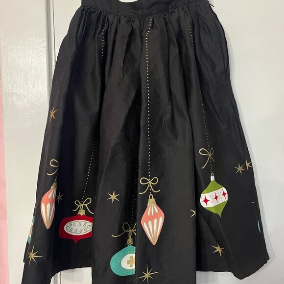 Unique Vintage Black & Glitter Christmas Ornament Gellar Swing Skirt Size Small - Picture 8 of 10